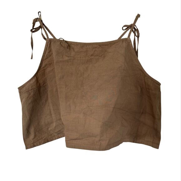 ARQ‎ Lucy top 4XL Taupe Minimalist Organic Cotton Cropped Made In USA - Picture 1 of 5